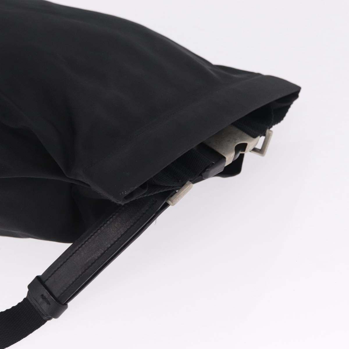 PRADA Shoulder Bag Nylon Black Silver Auth 209798A