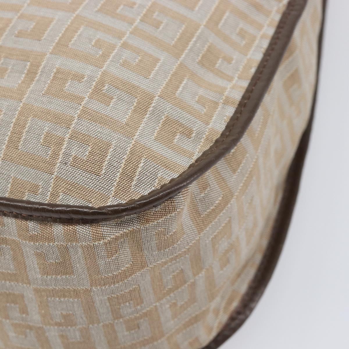 GIVENCHY Shoulder Bag Canvas Beige Silver Auth 209801A