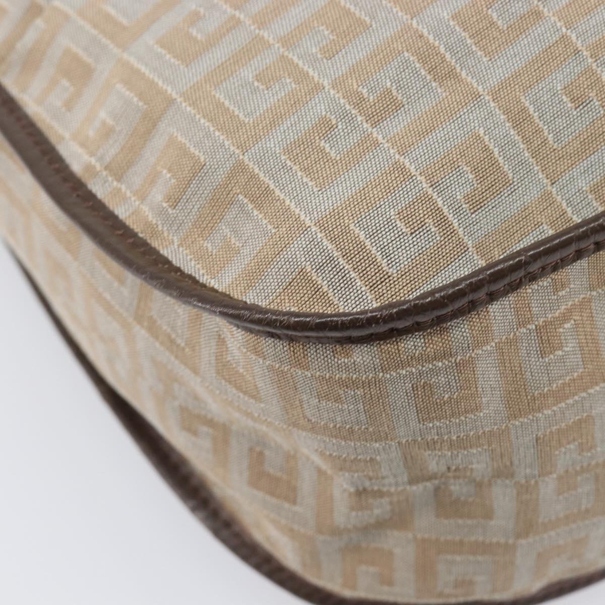 GIVENCHY Shoulder Bag Canvas Beige Silver Auth 209801A