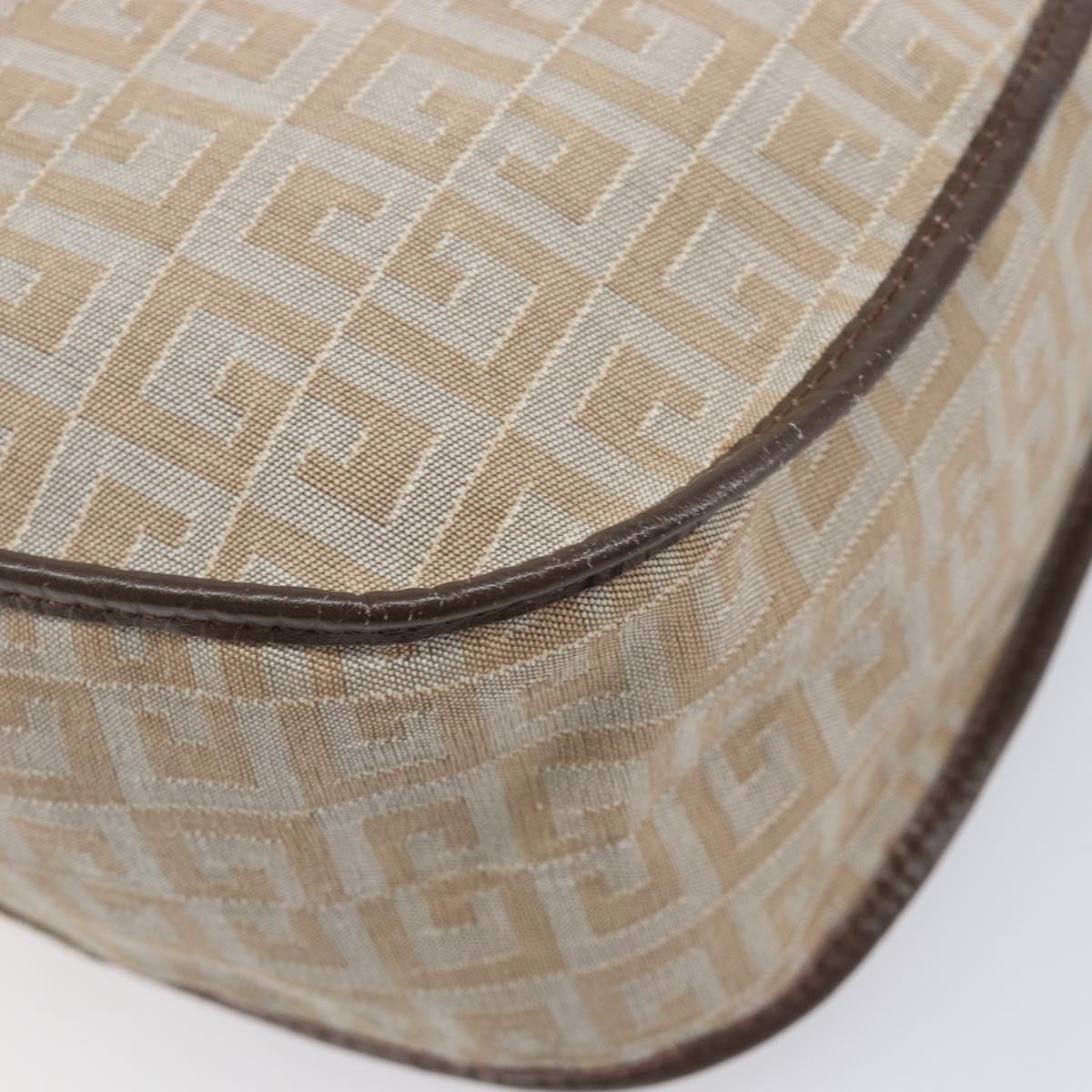 GIVENCHY Shoulder Bag Canvas Beige Silver Auth 209801A