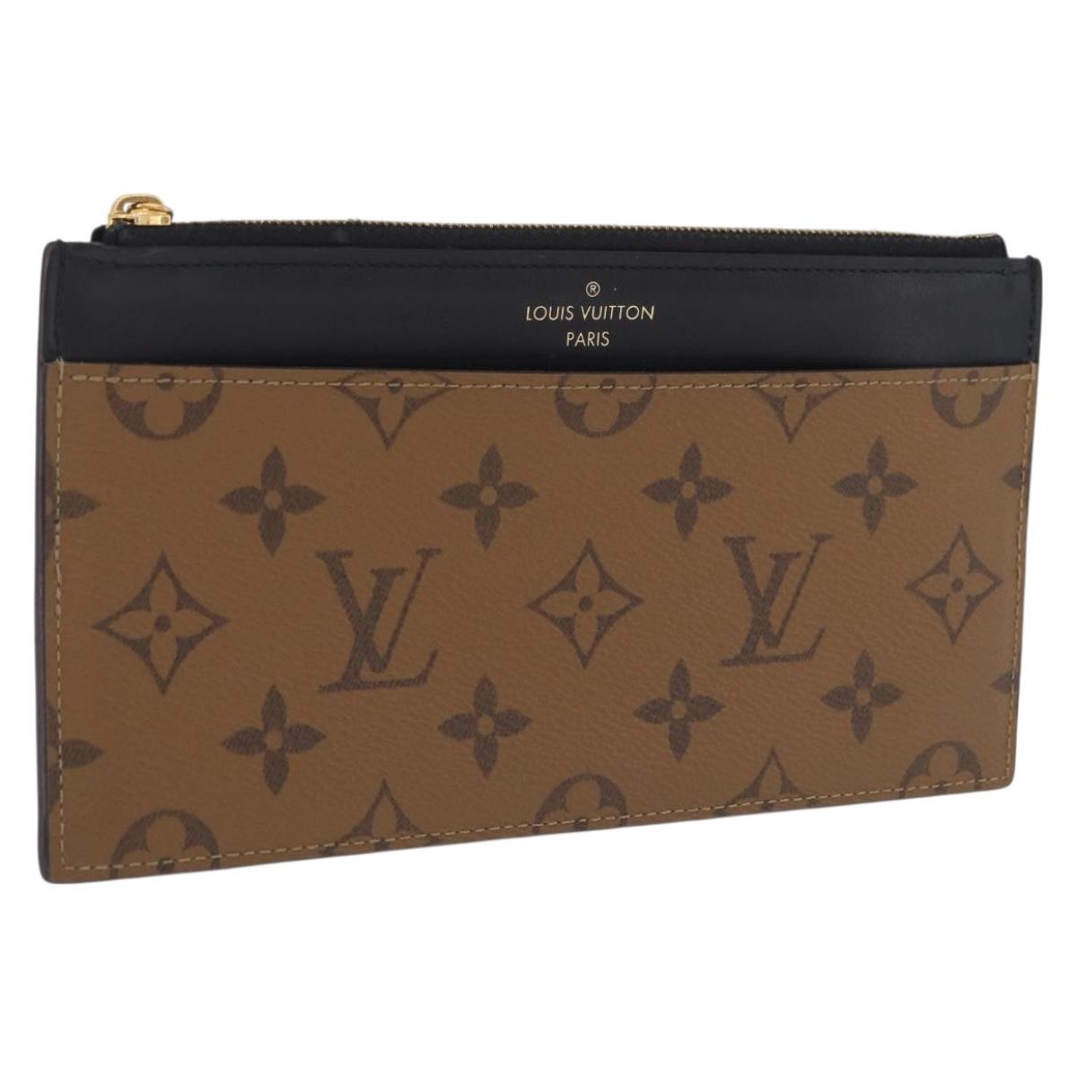 LOUIS VUITTON Monogram Reverse Slim Purse Long Wallet M80390 LV Auth 209810A