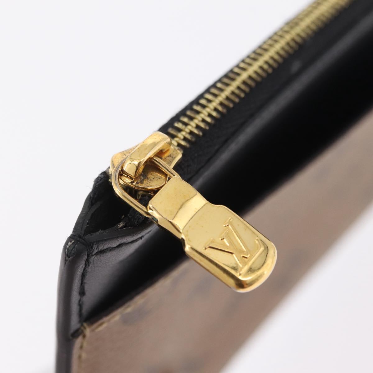 LOUIS VUITTON Monogram Reverse Slim Purse Long Wallet M80390 LV Auth 209810A