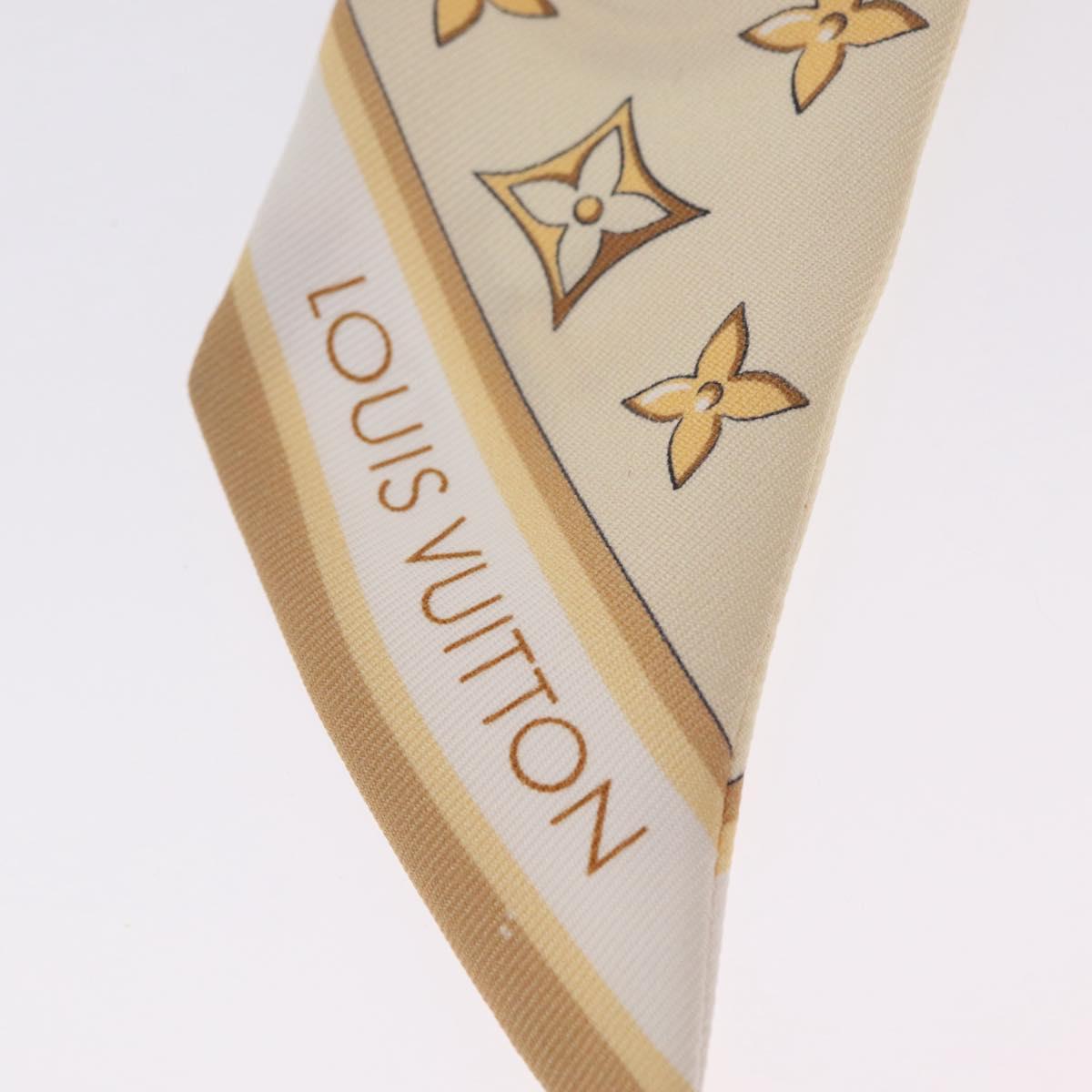 LOUIS VUITTON Bandeau BB Louisette Scarf Silk Beige M79619 LV Auth 209812