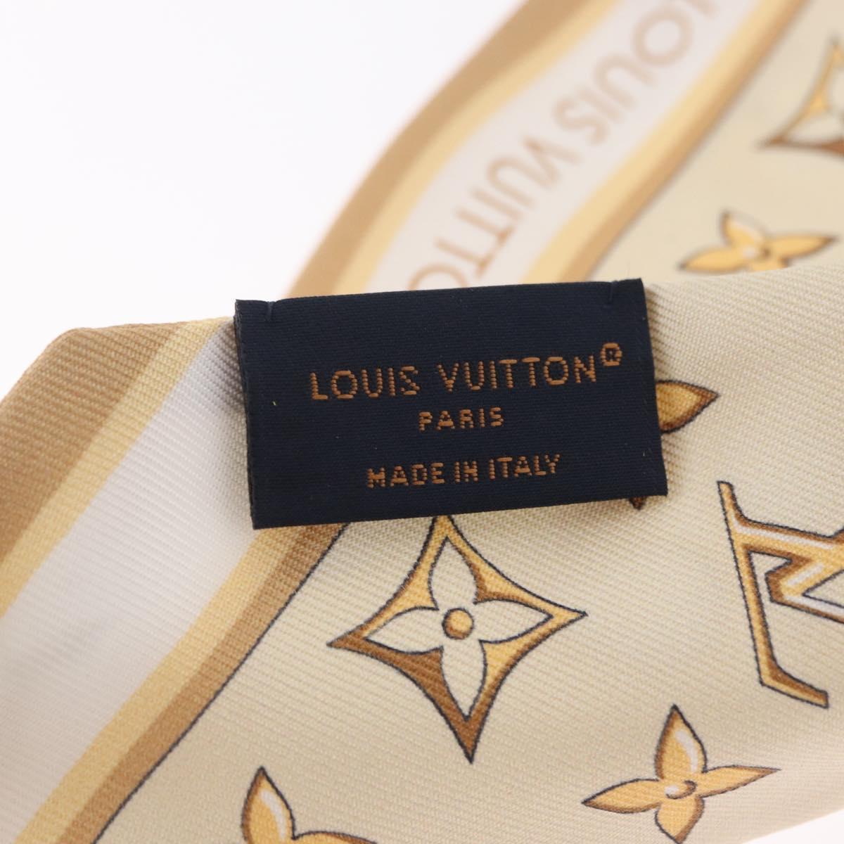 LOUIS VUITTON Bandeau BB Louisette Scarf Silk Beige M79619 LV Auth 209812