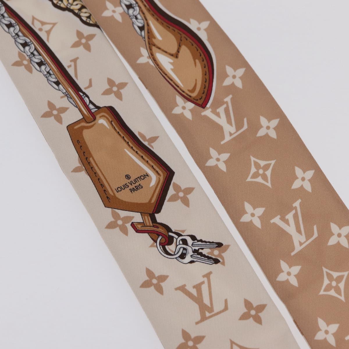 LOUIS VUITTON Bando BB Ultimate Scarf Silk Beige White M79588 LV Auth 209813M