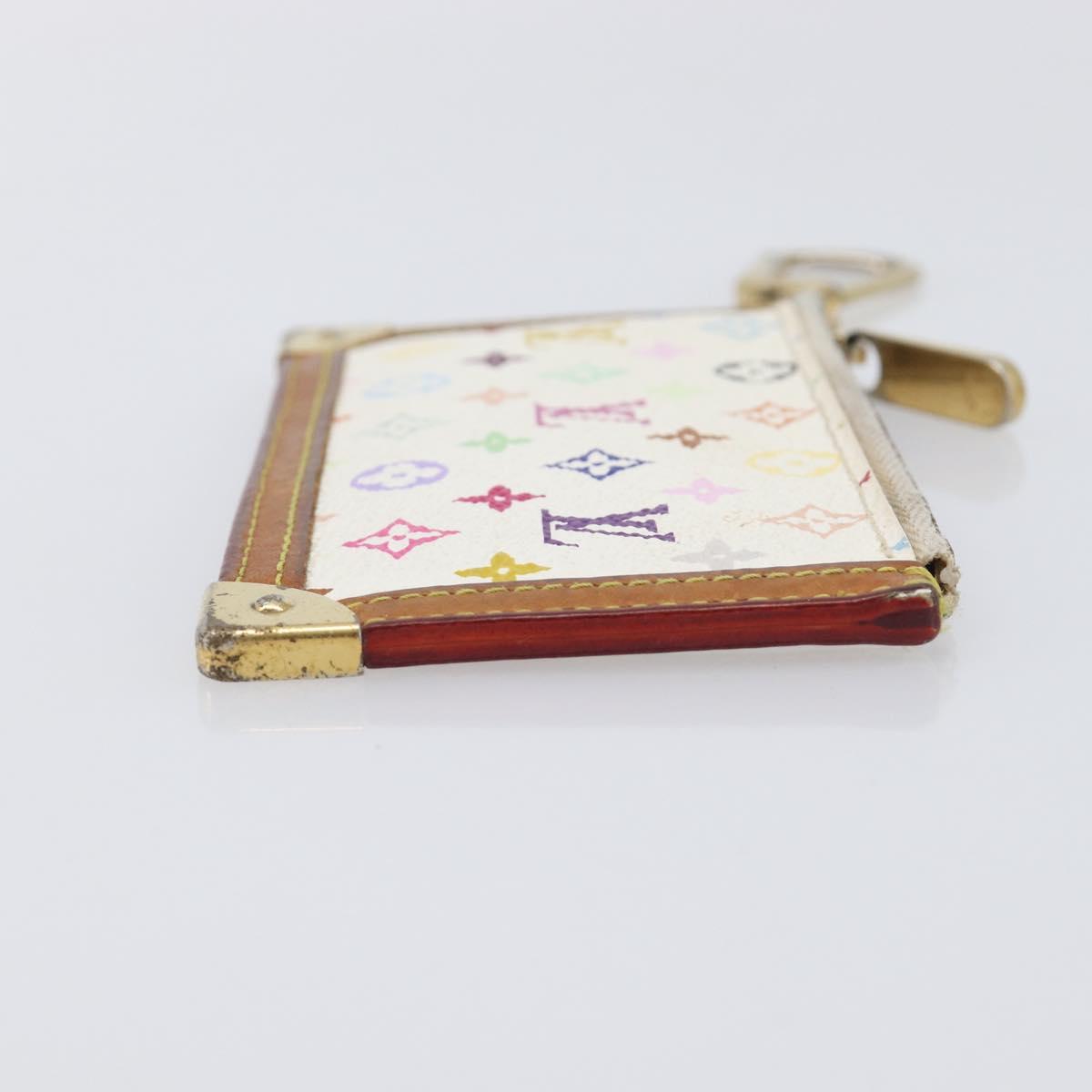 LOUIS VUITTON Monogram Multicolor Pochette Cles Purse White M92655 Auth 209817