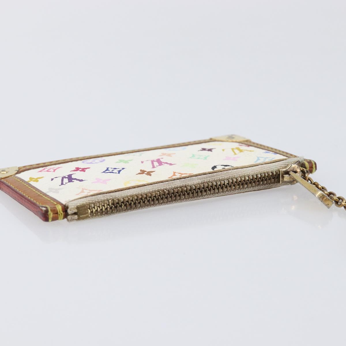 LOUIS VUITTON Monogram Multicolor Pochette Cles Purse White M92655 Auth 209817