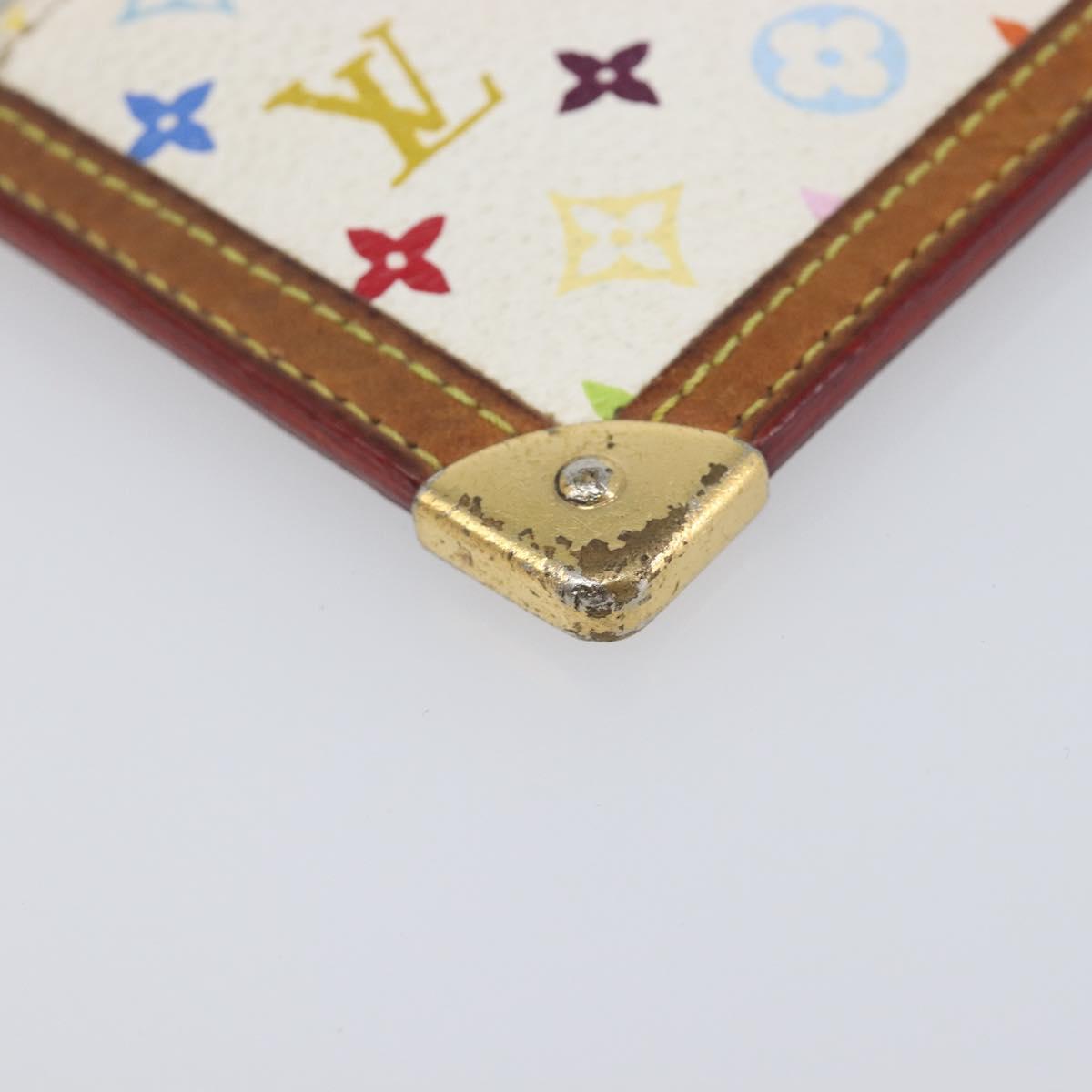 LOUIS VUITTON Monogram Multicolor Pochette Cles Purse White M92655 Auth 209817