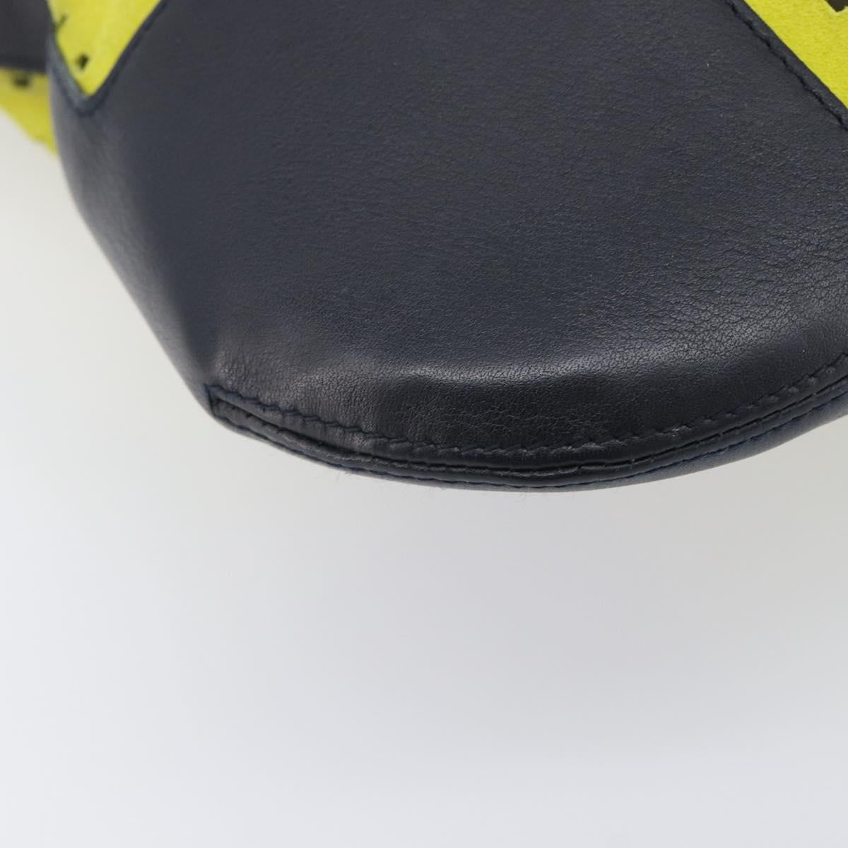 LOEWE Shoulder Bag Suede Yellow Gold Auth 209832