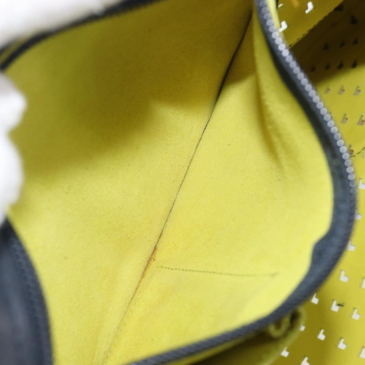 LOEWE Shoulder Bag Suede Yellow Gold Auth 209832