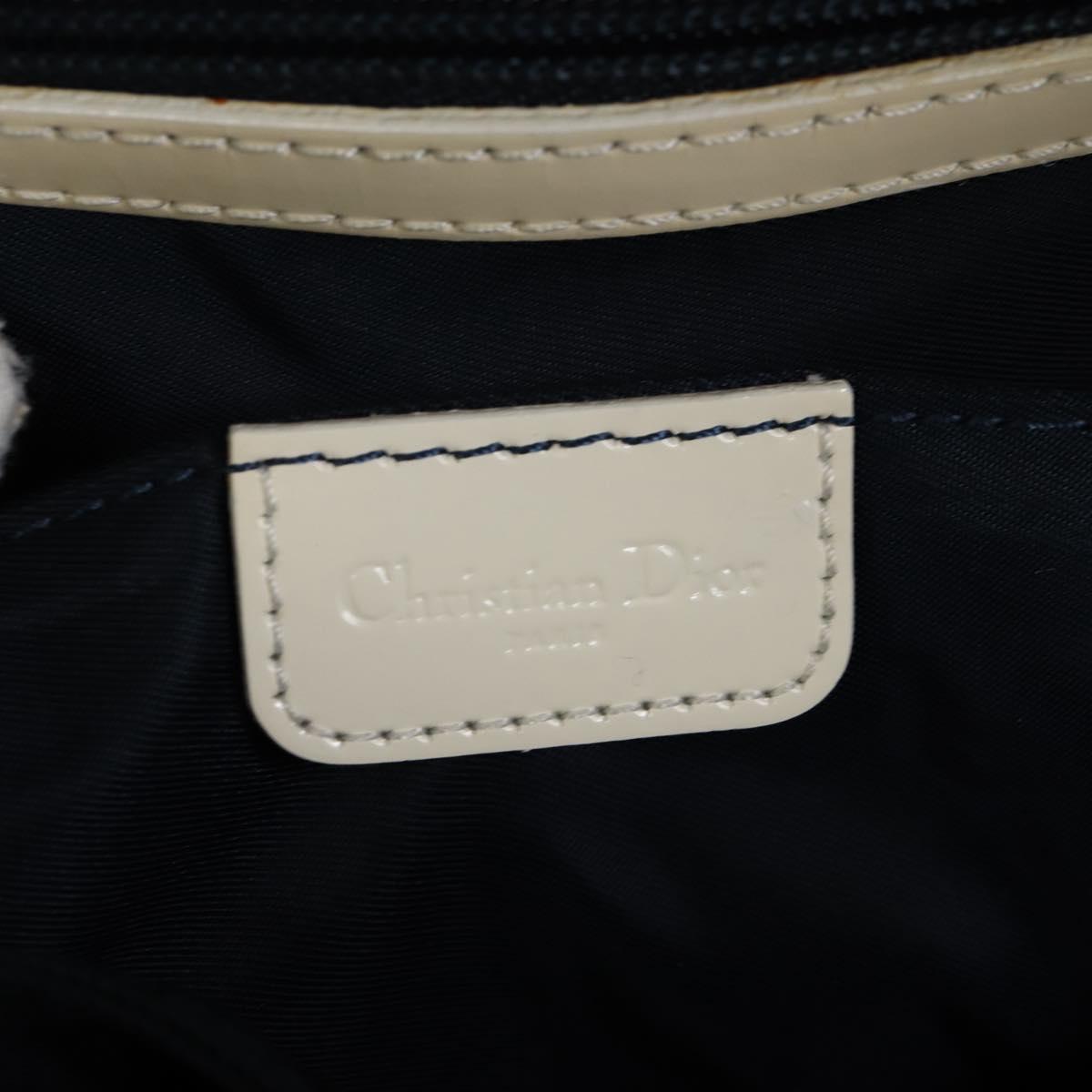Christian Dior Trotter Canvas Boston Bag PVC 2way Navy Silver Auth 209836V