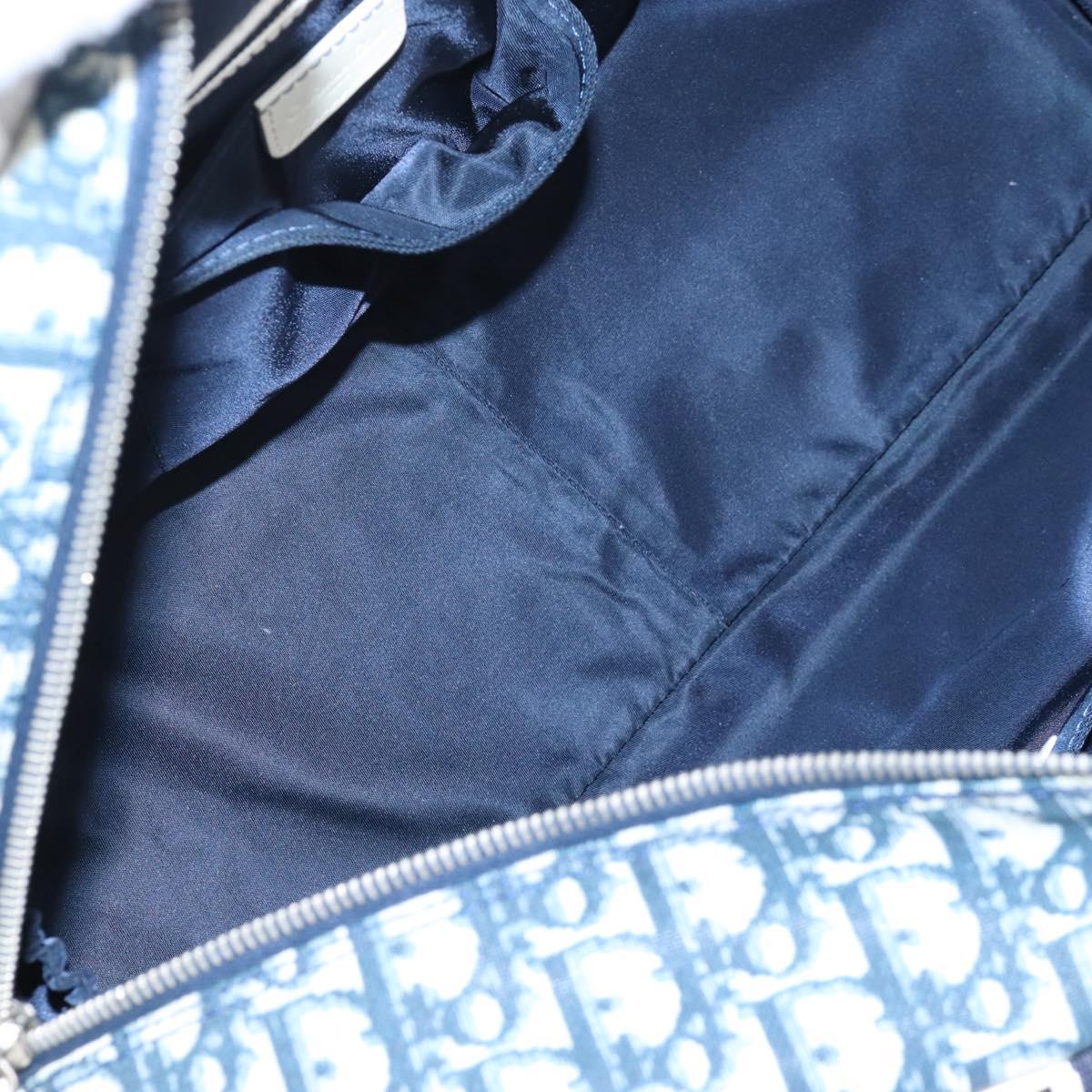 Christian Dior Trotter Canvas Boston Bag PVC 2way Navy Silver Auth 209836V