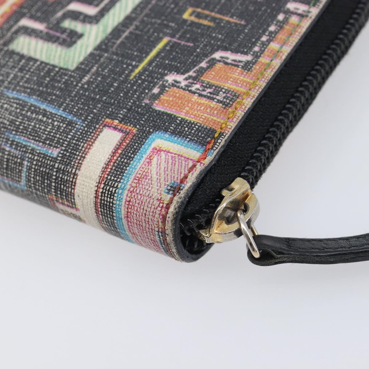 FENDI Zucca Canvas Long Wallet Multicolor Gold Auth 209846