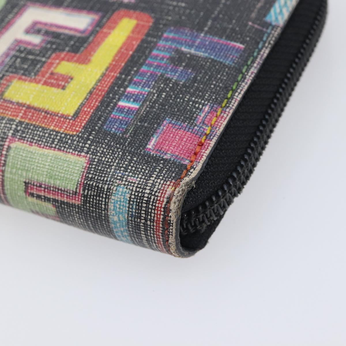FENDI Zucca Canvas Long Wallet Multicolor Gold Auth 209846