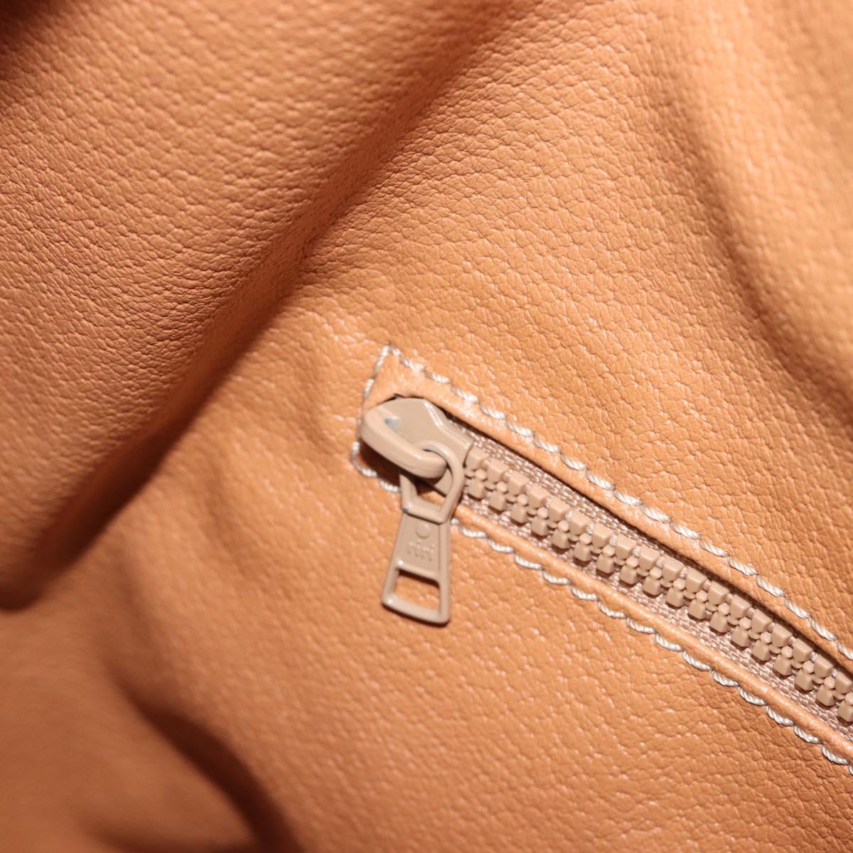 CELINE Macadam Canvas Shoulder Bag PVC Beige Gold Auth 209850A