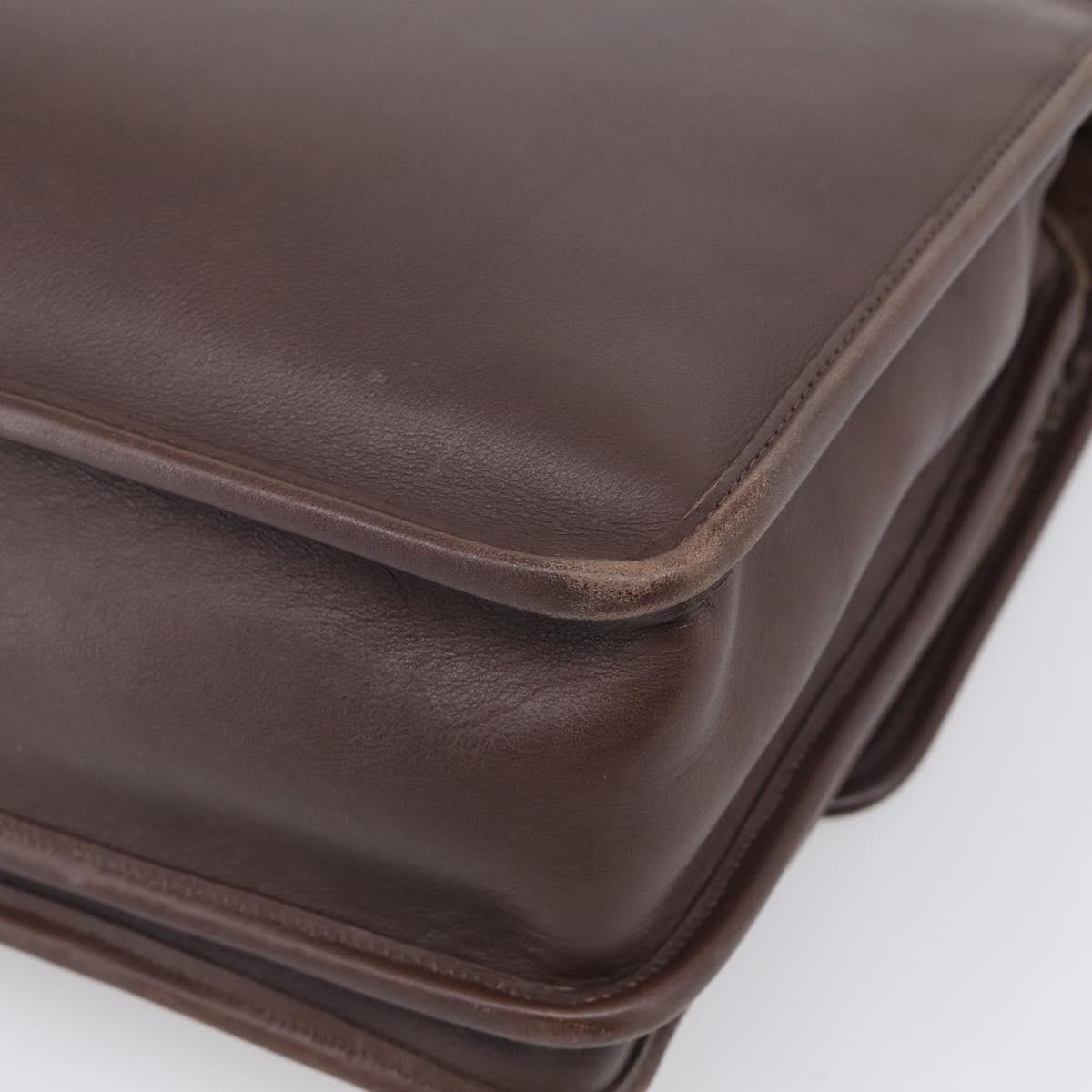 Coach Briefcase Leather 2way Dark Brown Gold Auth 209852