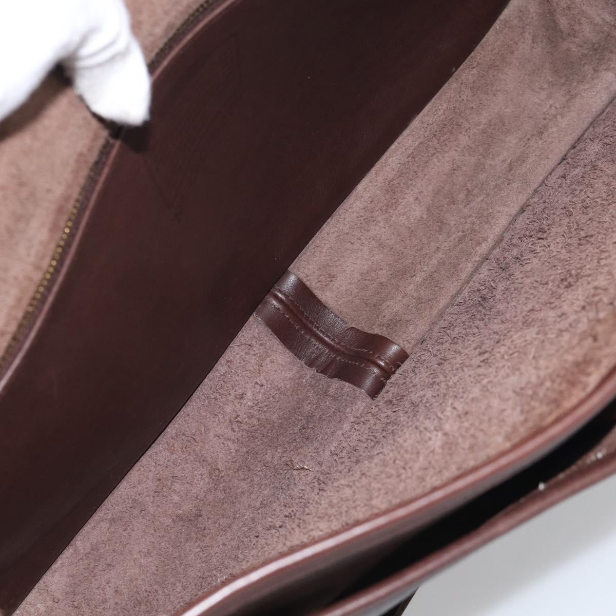 Coach Briefcase Leather 2way Dark Brown Gold Auth 209852