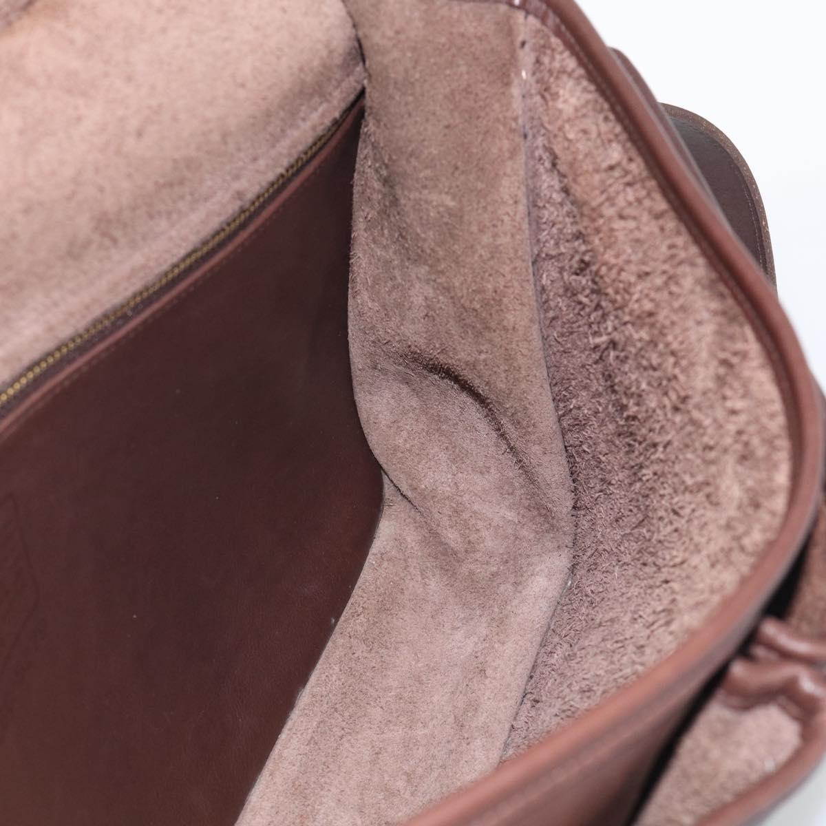 Coach Briefcase Leather 2way Dark Brown Gold Auth 209852