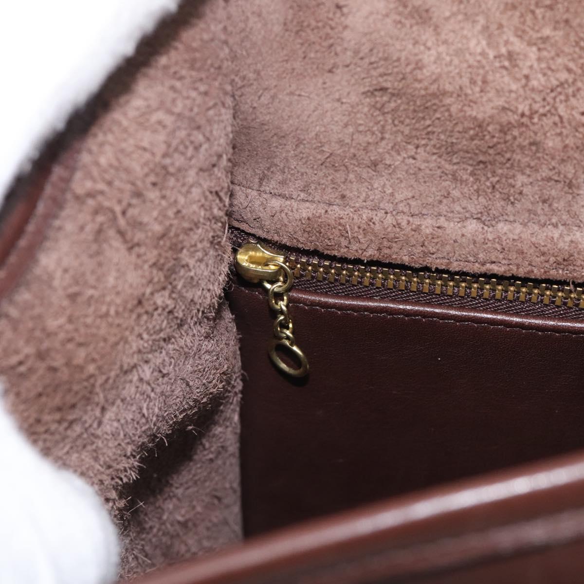 Coach Briefcase Leather 2way Dark Brown Gold Auth 209852
