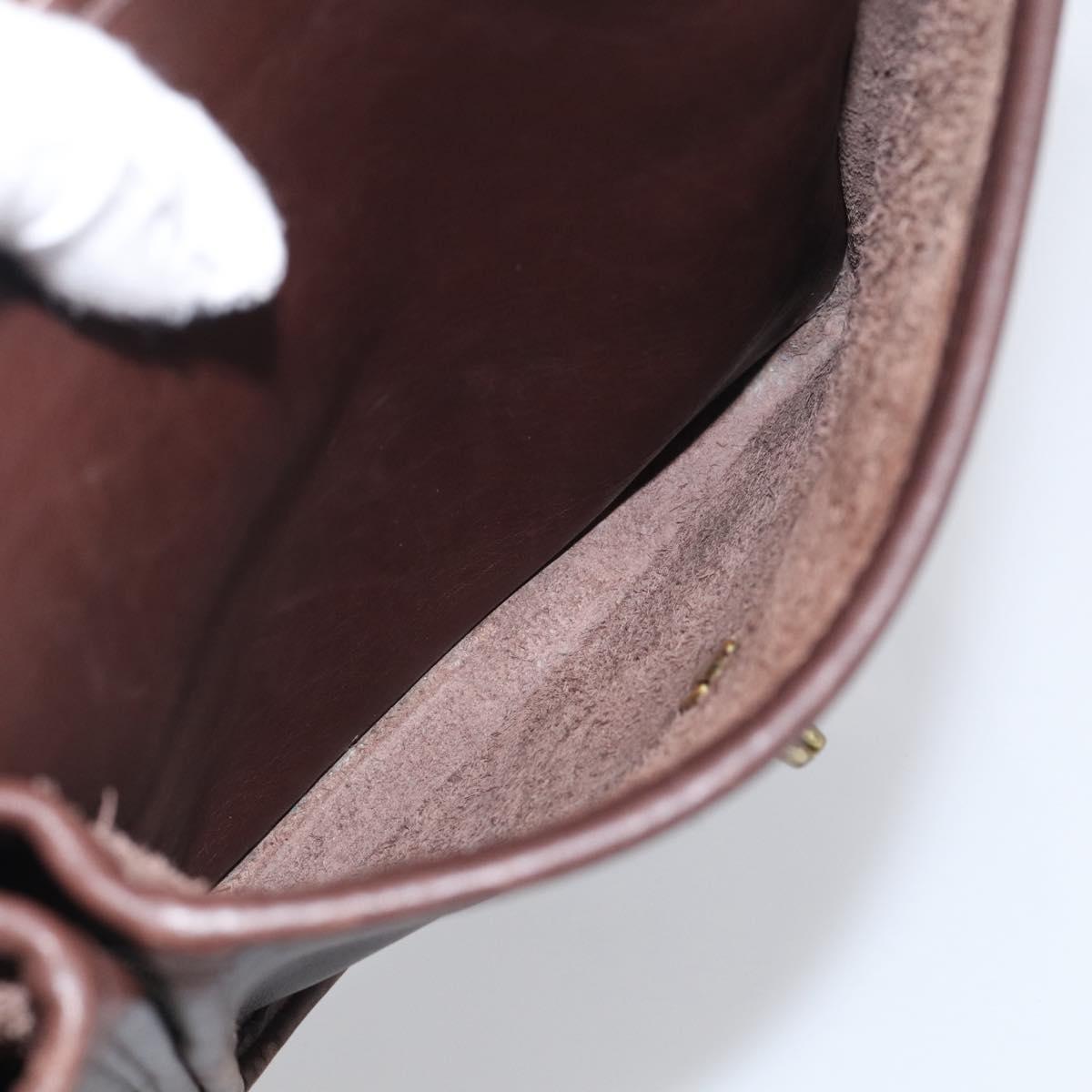 Coach Briefcase Leather 2way Dark Brown Gold Auth 209852