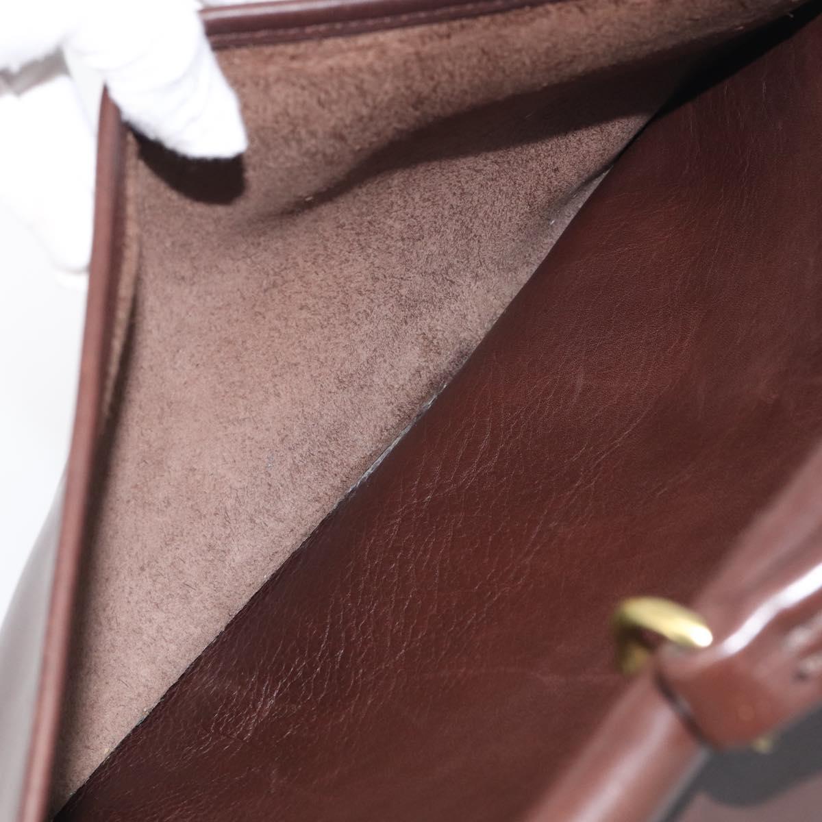 Coach Briefcase Leather 2way Dark Brown Gold Auth 209852