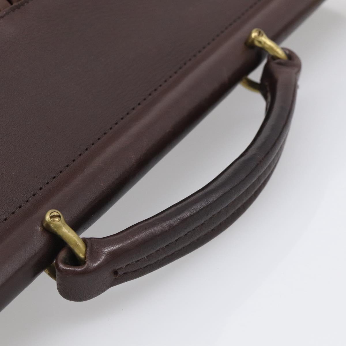 Coach Briefcase Leather 2way Dark Brown Gold Auth 209852