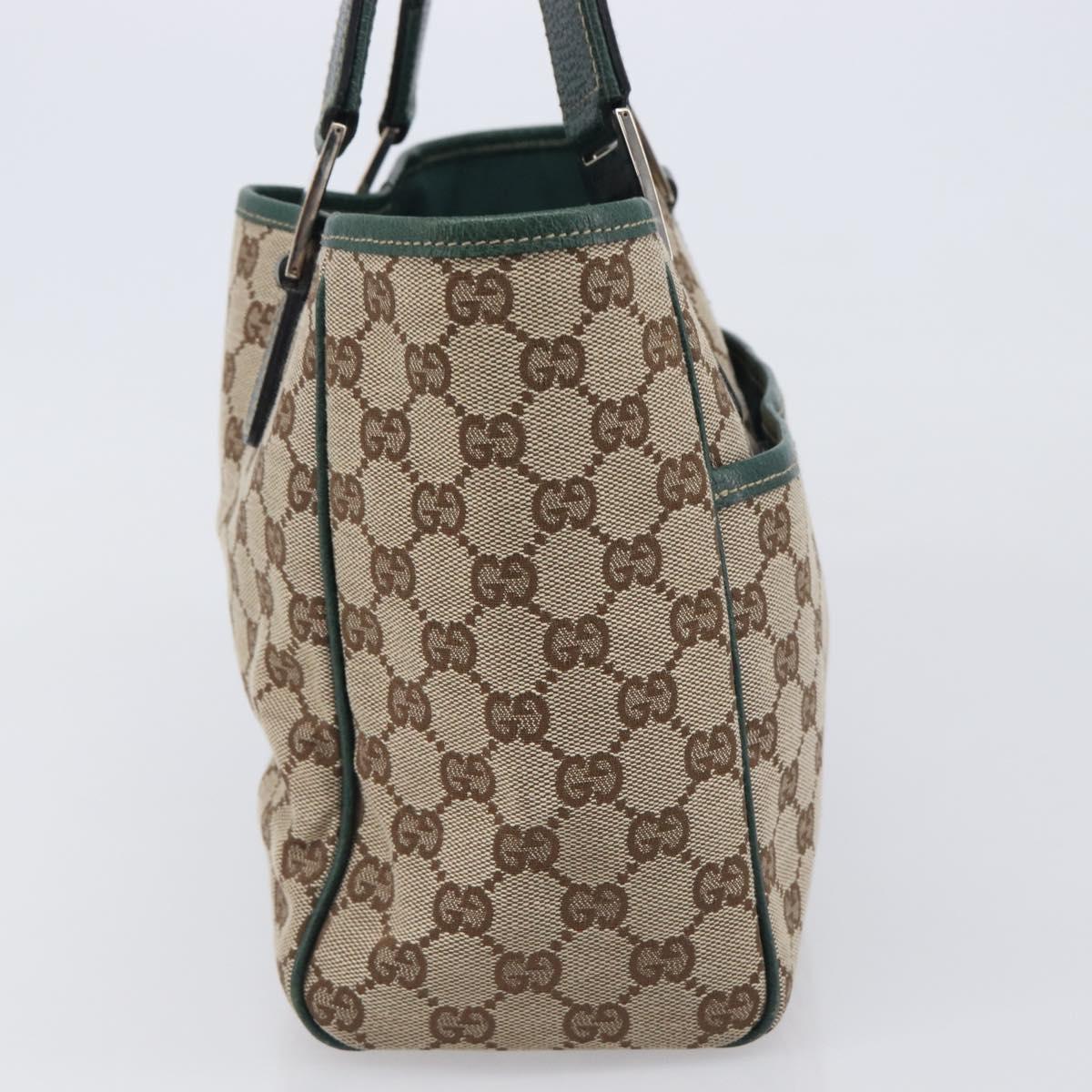 GUCCI GG Canvas Web Sherry Line Hand Bag Beige Silver 145810 Auth 209857V