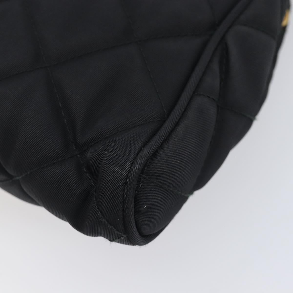 PRADA Chain Shoulder Bag Nylon Black Gold Auth 209862A