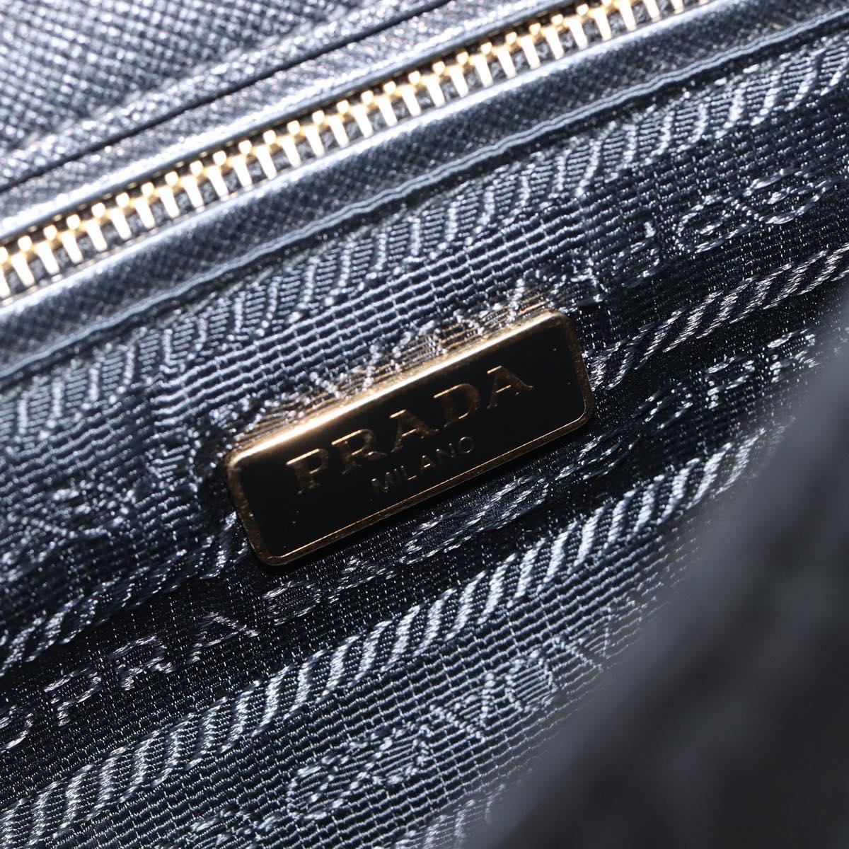 PRADA Chain Shoulder Bag Nylon Black Gold Auth 209862A