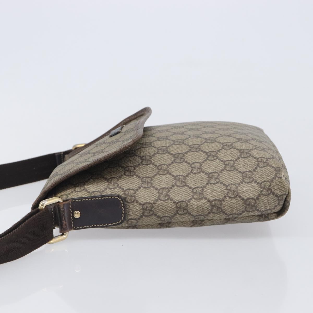 GUCCI GG Supreme Shoulder Bag PVC Beige Gold 223666 Auth 209864