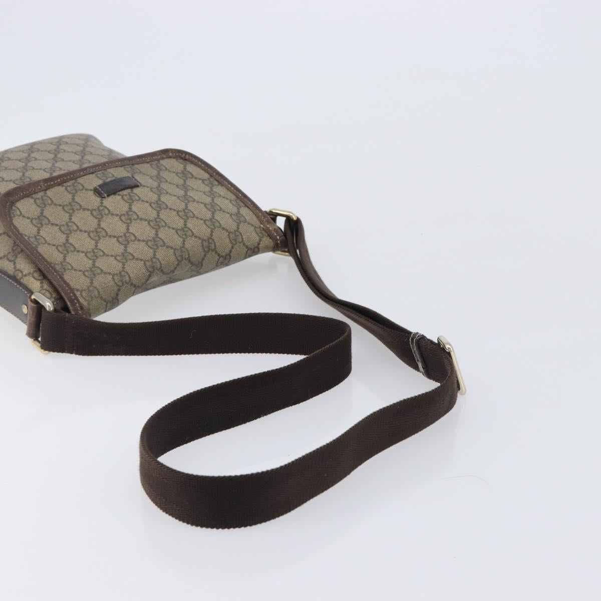 GUCCI GG Supreme Shoulder Bag PVC Beige Gold 223666 Auth 209864