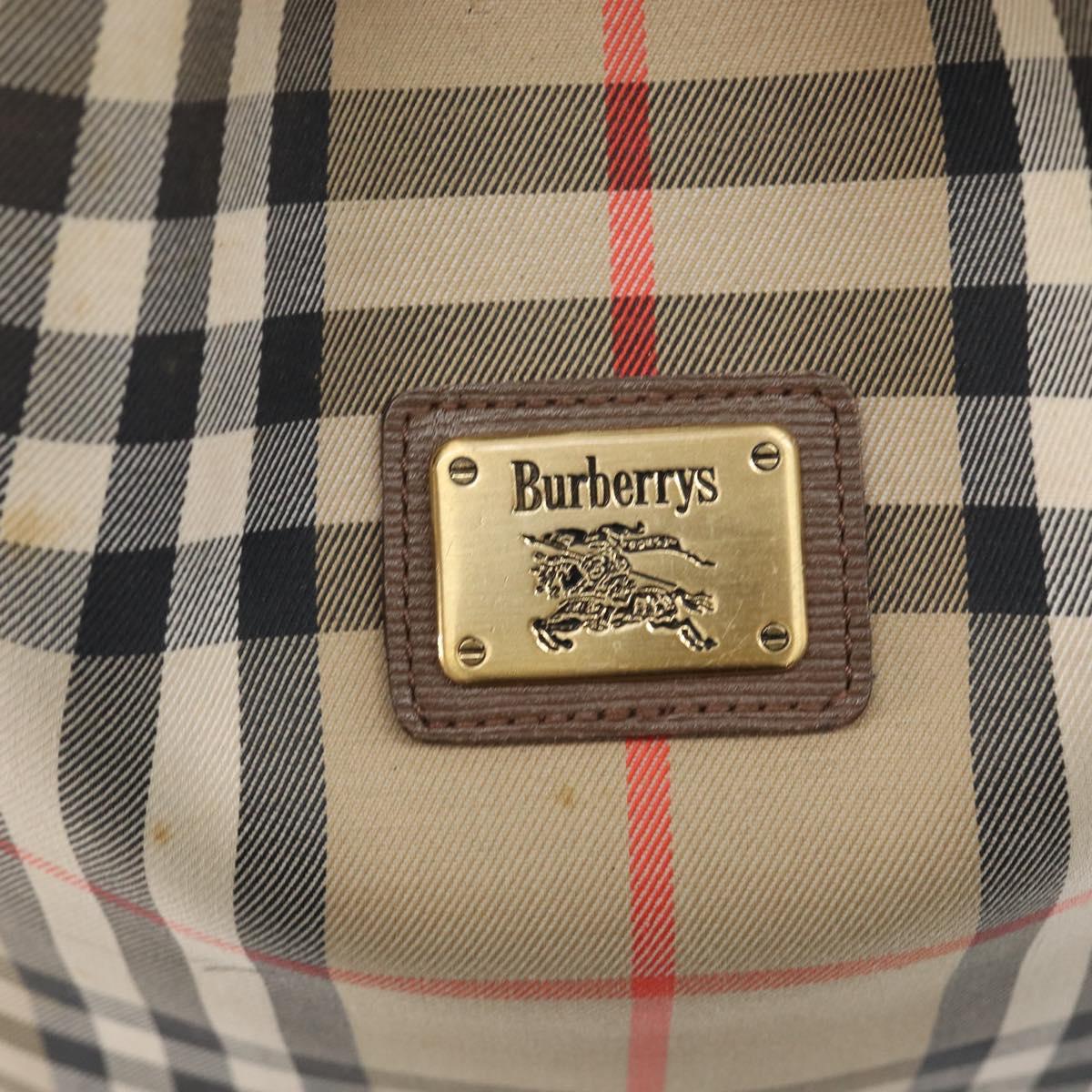 Burberrys Nova Check Shoulder Bag Canvas Beige Gold Auth 209867