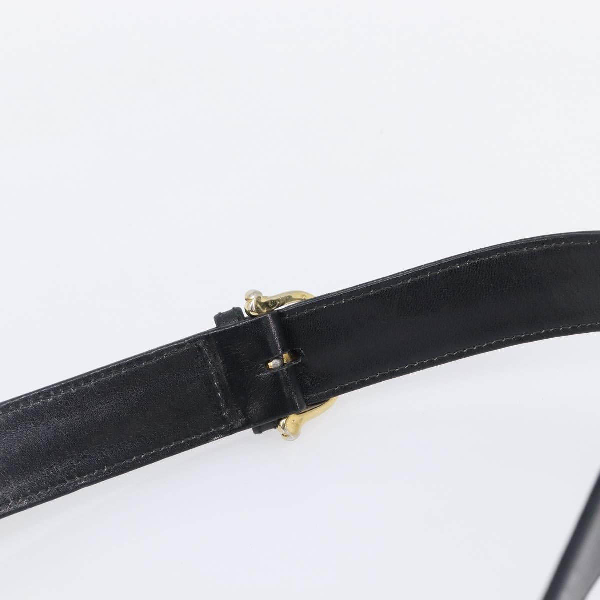 CELINE Horse Carriage Shoulder Bag Leather Black Gold Auth 209869V