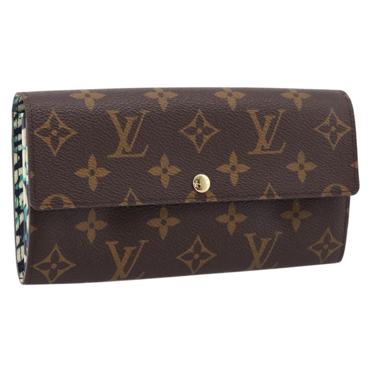 LOUIS VUITTON Monogram Leopard Portefeiulle Sarah Wallet M60104 LV Auth 209871V