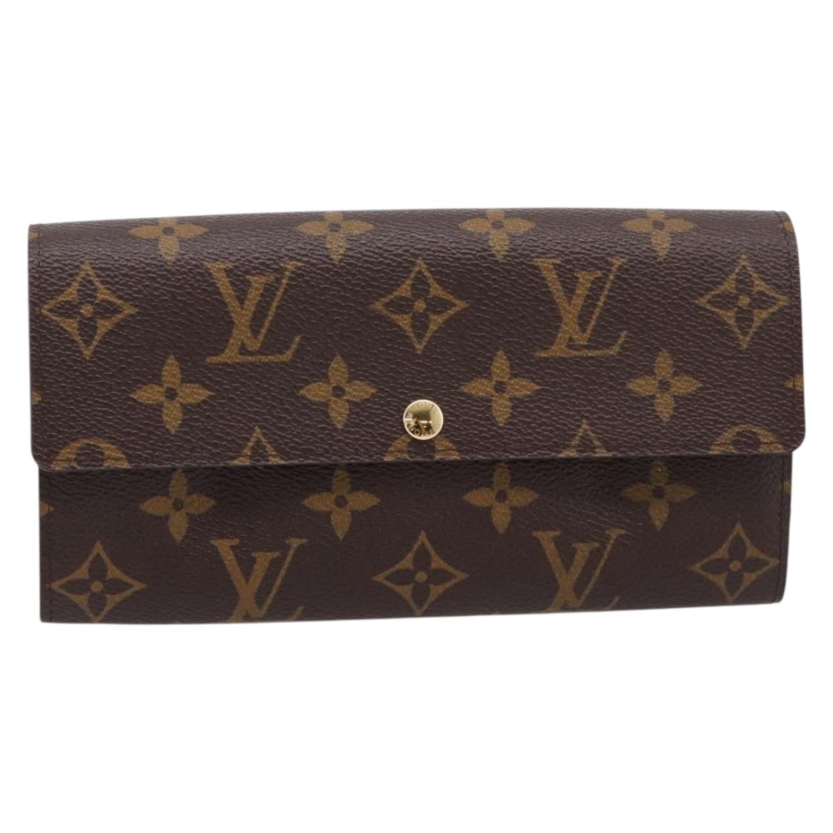 LOUIS VUITTON Monogram Leopard Portefeiulle Sarah Wallet M60104 LV Auth 209871V