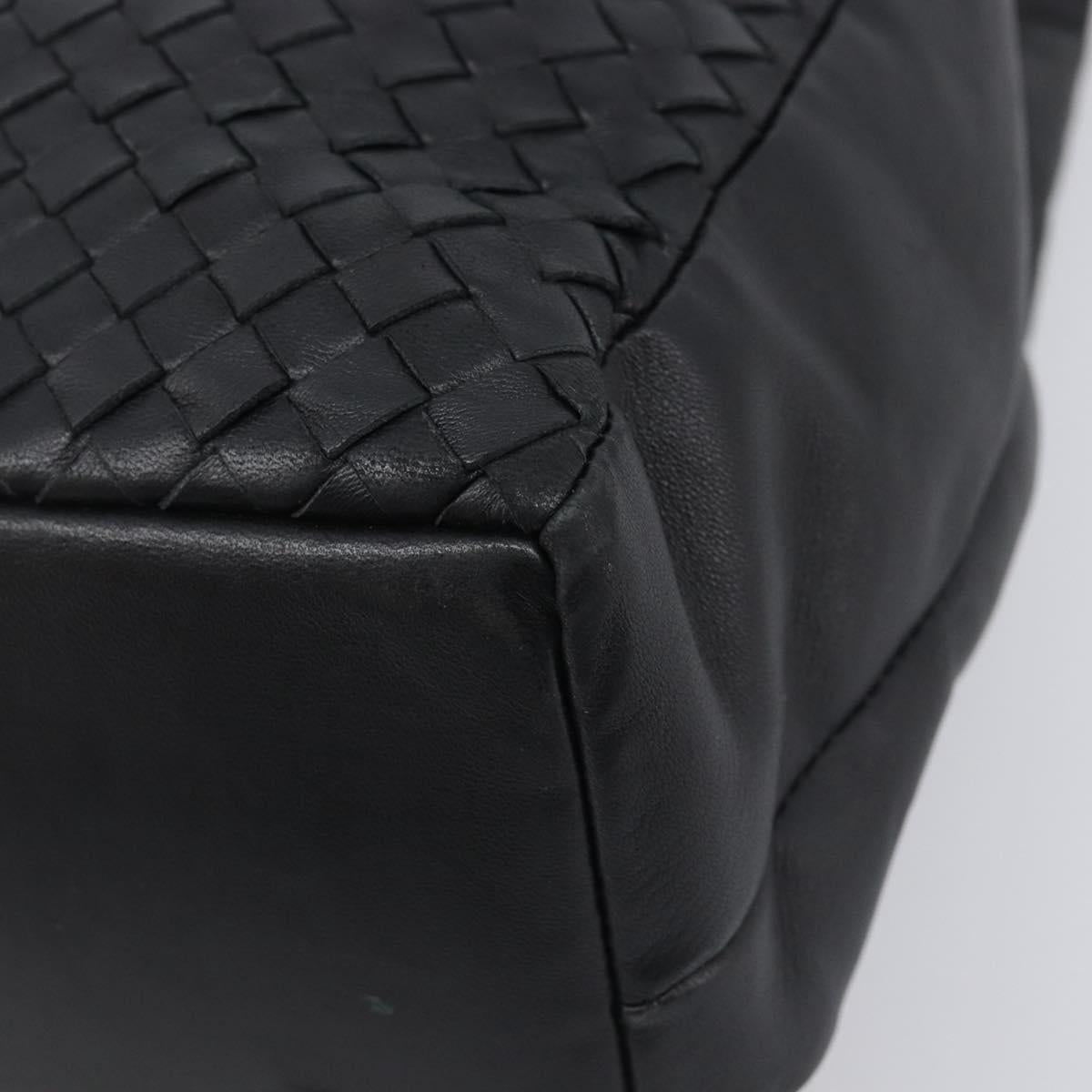 Bottega Veneta INTRECCIATO Hand Bag Leather Black 146793 Auth 209872V