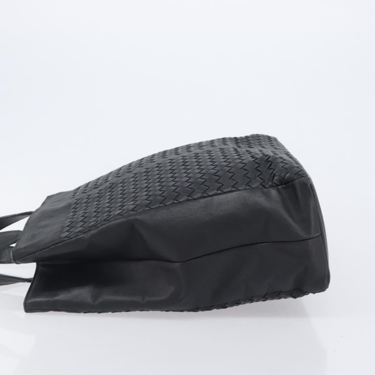 Bottega Veneta INTRECCIATO Hand Bag Leather Black 146793 Auth 209872V