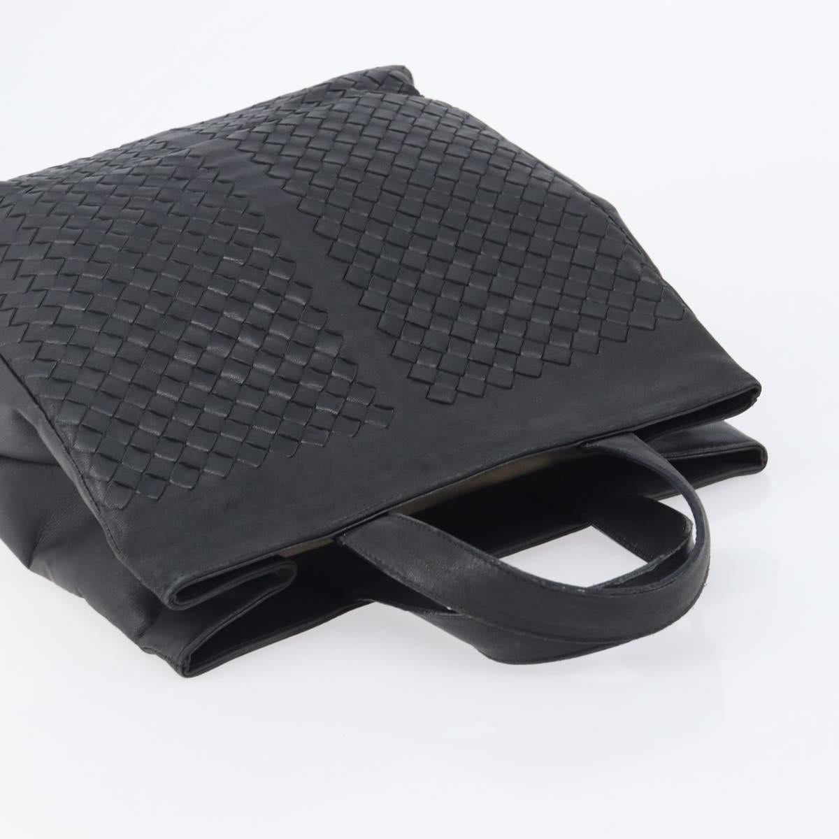 Bottega Veneta INTRECCIATO Hand Bag Leather Black 146793 Auth 209872V