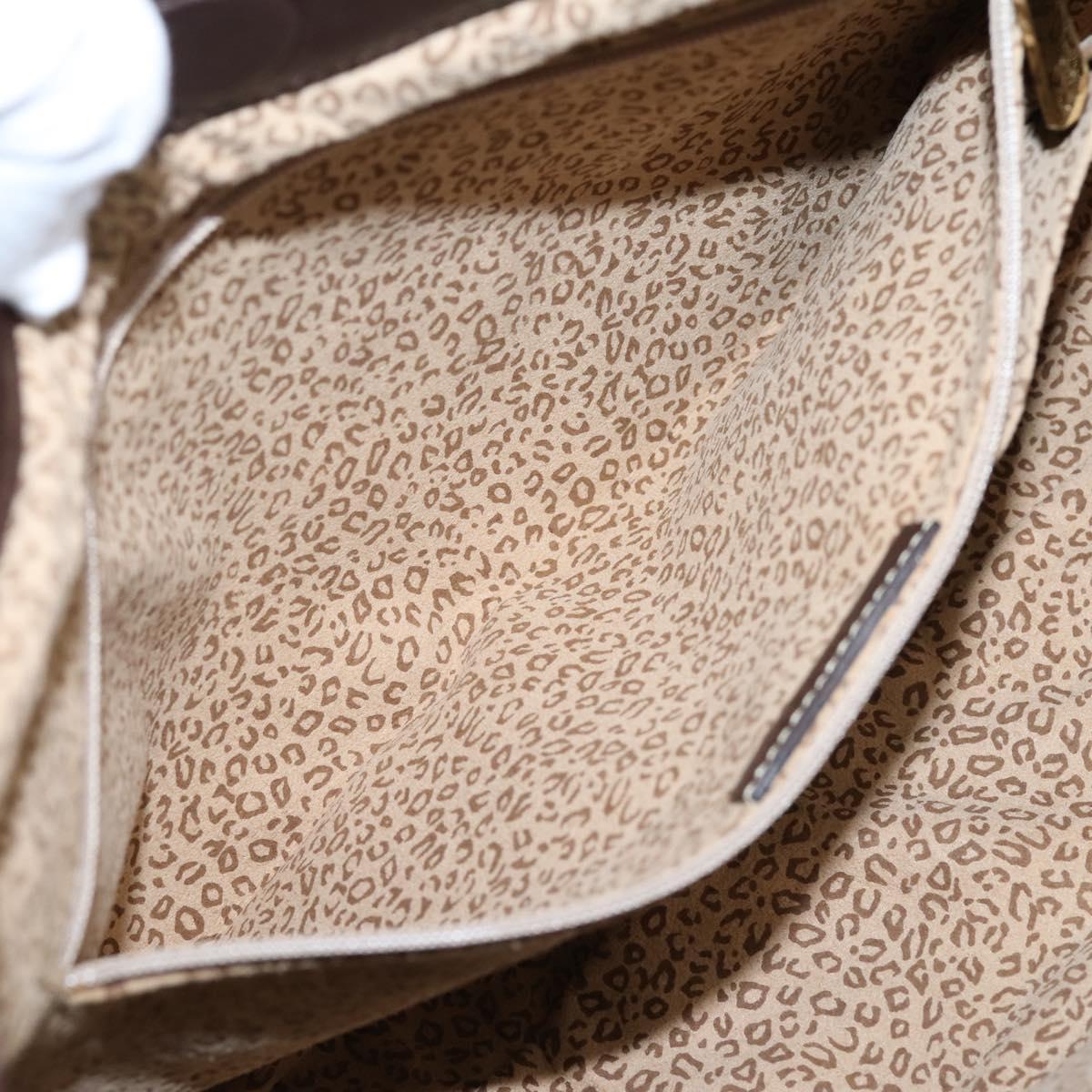 Cartier PANTHERE Shoulder Bag Leather Brown Gold Auth 209873V
