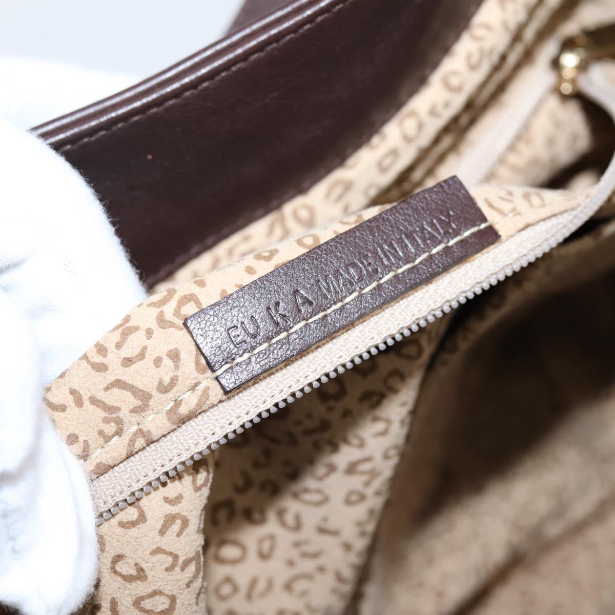 Cartier PANTHERE Shoulder Bag Leather Brown Gold Auth 209873V