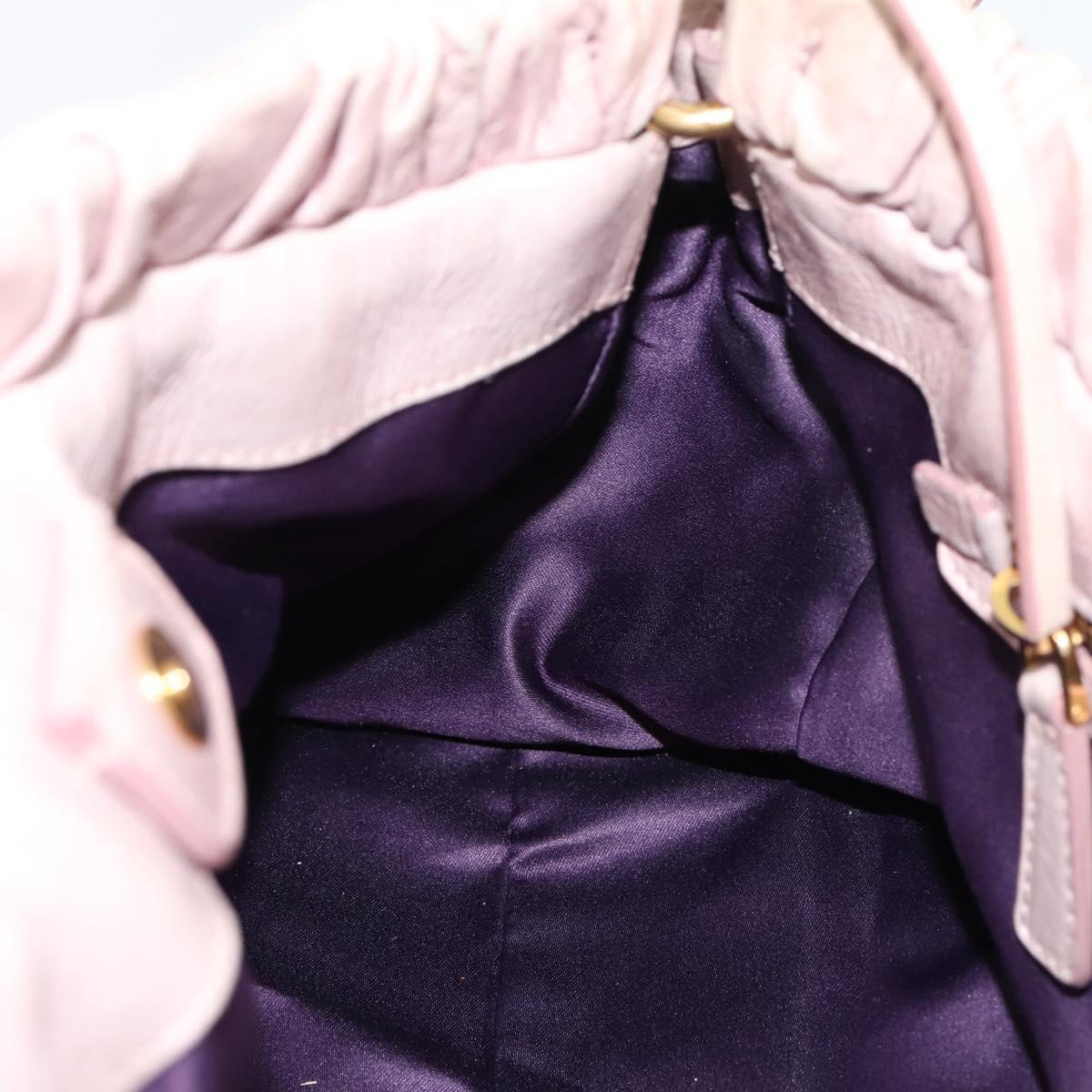 Miu Miu Hand Bag Vitellolux 2way Pink Gold Auth 209875V