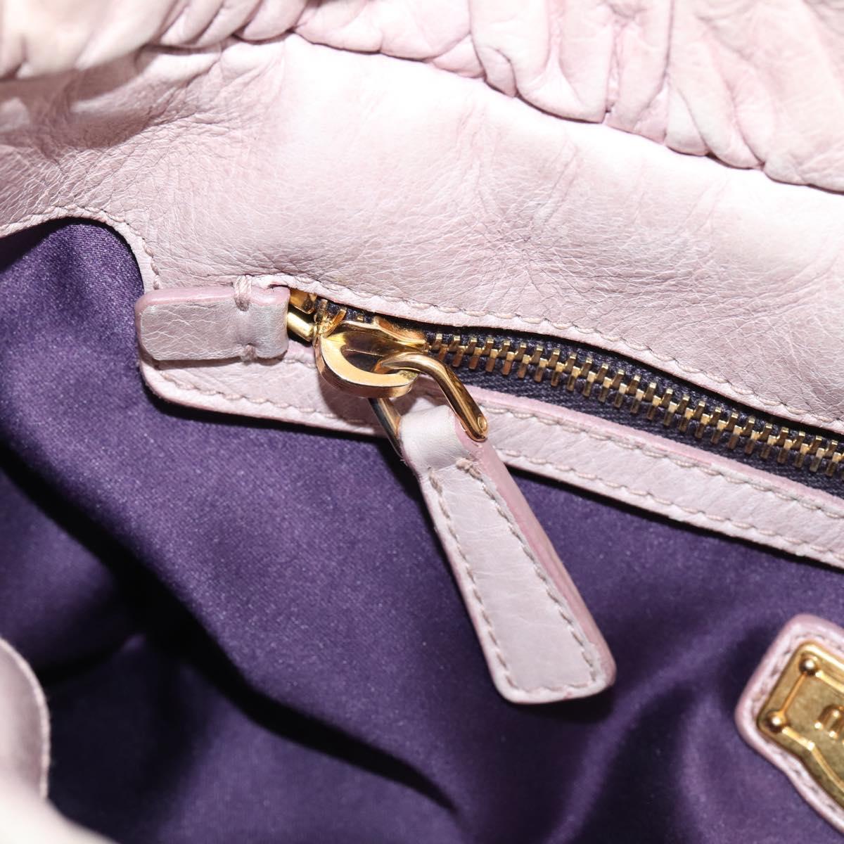 Miu Miu Hand Bag Vitellolux 2way Pink Gold Auth 209875V