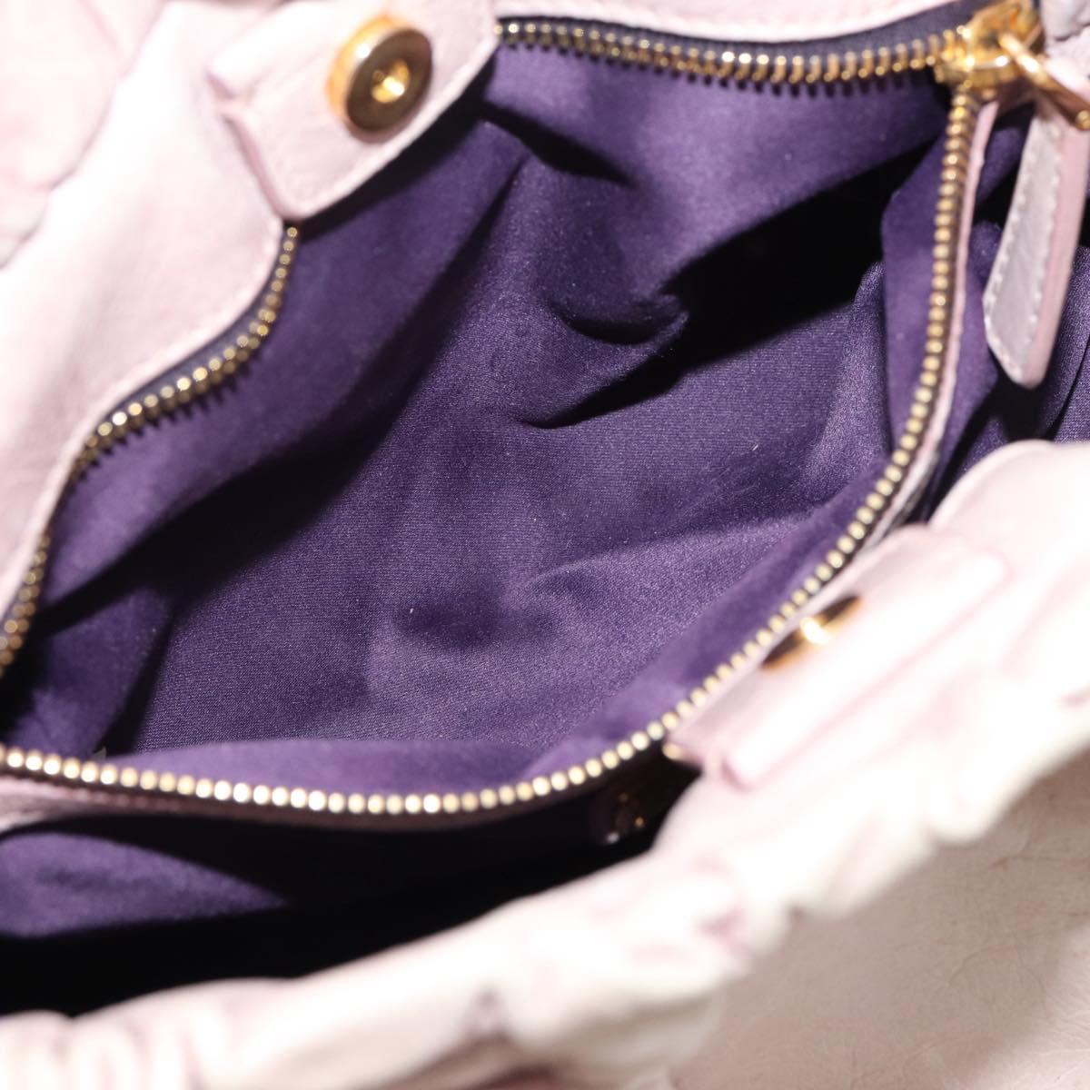 Miu Miu Hand Bag Vitellolux 2way Pink Gold Auth 209875V