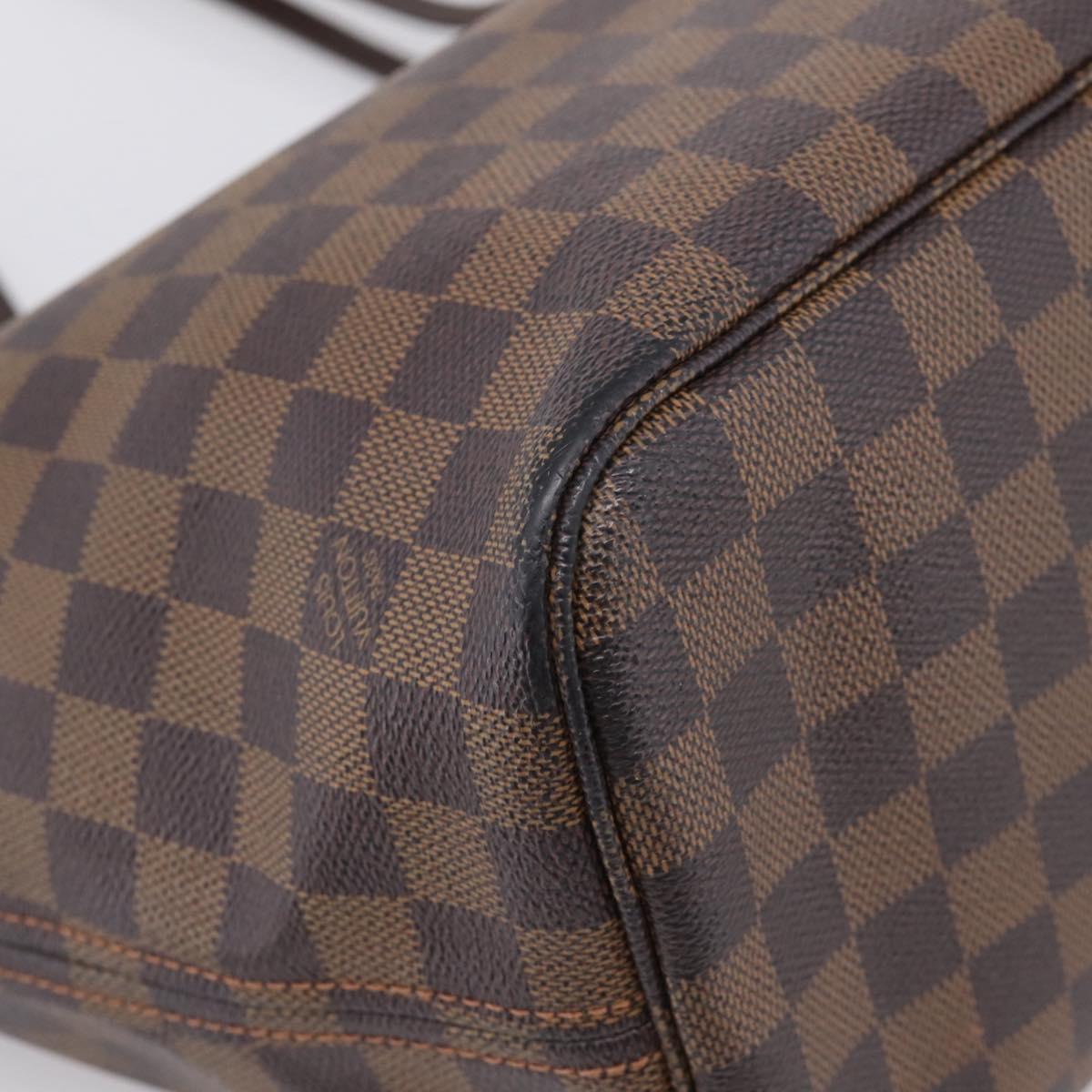 LOUIS VUITTON Damier Ebene Neverfull MM Tote Bag N51105 LV Auth 209879A