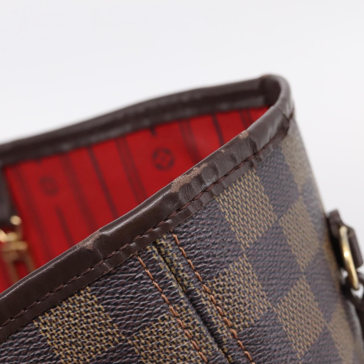 LOUIS VUITTON Damier Ebene Neverfull MM Tote Bag N51105 LV Auth 209879A
