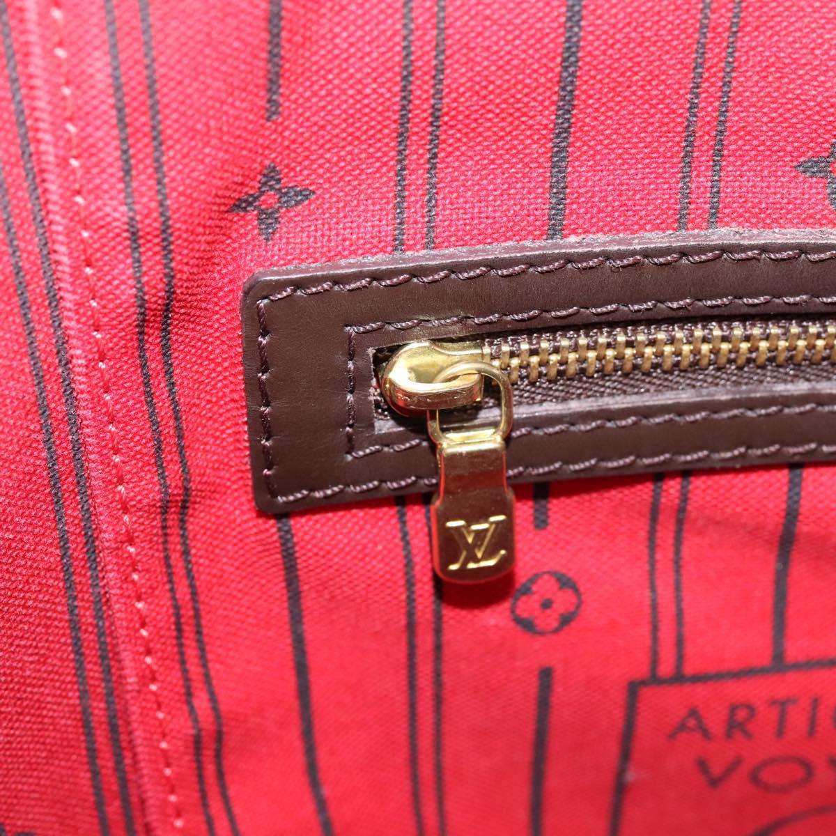 LOUIS VUITTON Damier Ebene Neverfull MM Tote Bag N51105 LV Auth 209879A