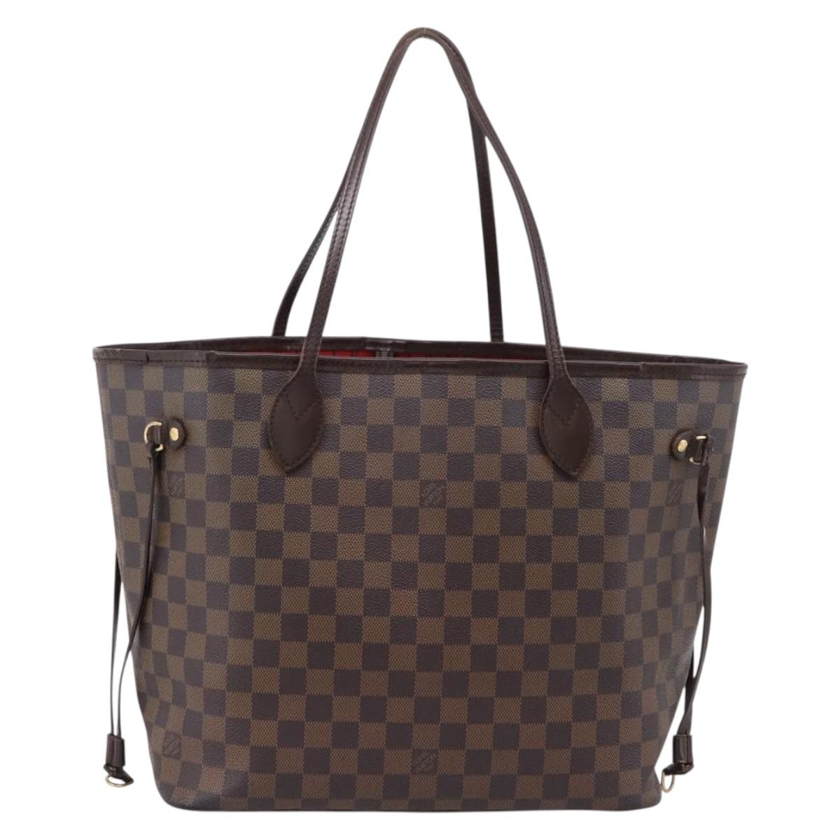 LOUIS VUITTON Damier Ebene Neverfull MM Tote Bag N51105 LV Auth 209879A