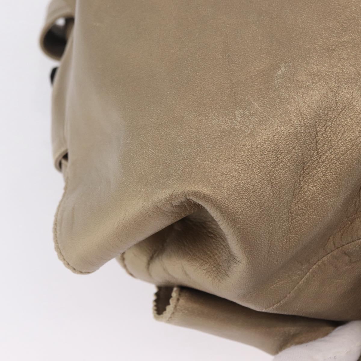 LOEWE Nappa Aire Hand Bag Leather Gold Auth 209882A