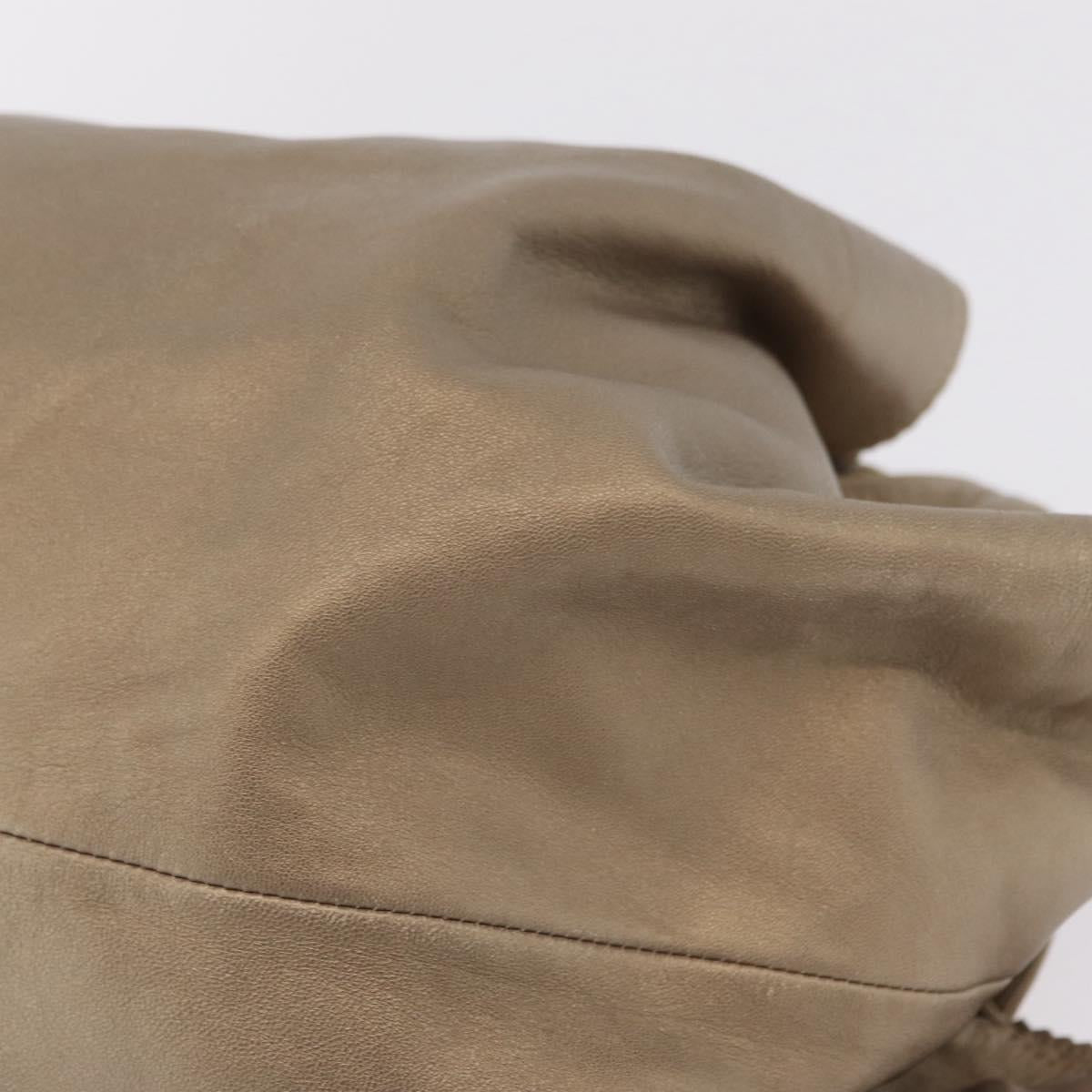 LOEWE Nappa Aire Hand Bag Leather Gold Auth 209882A