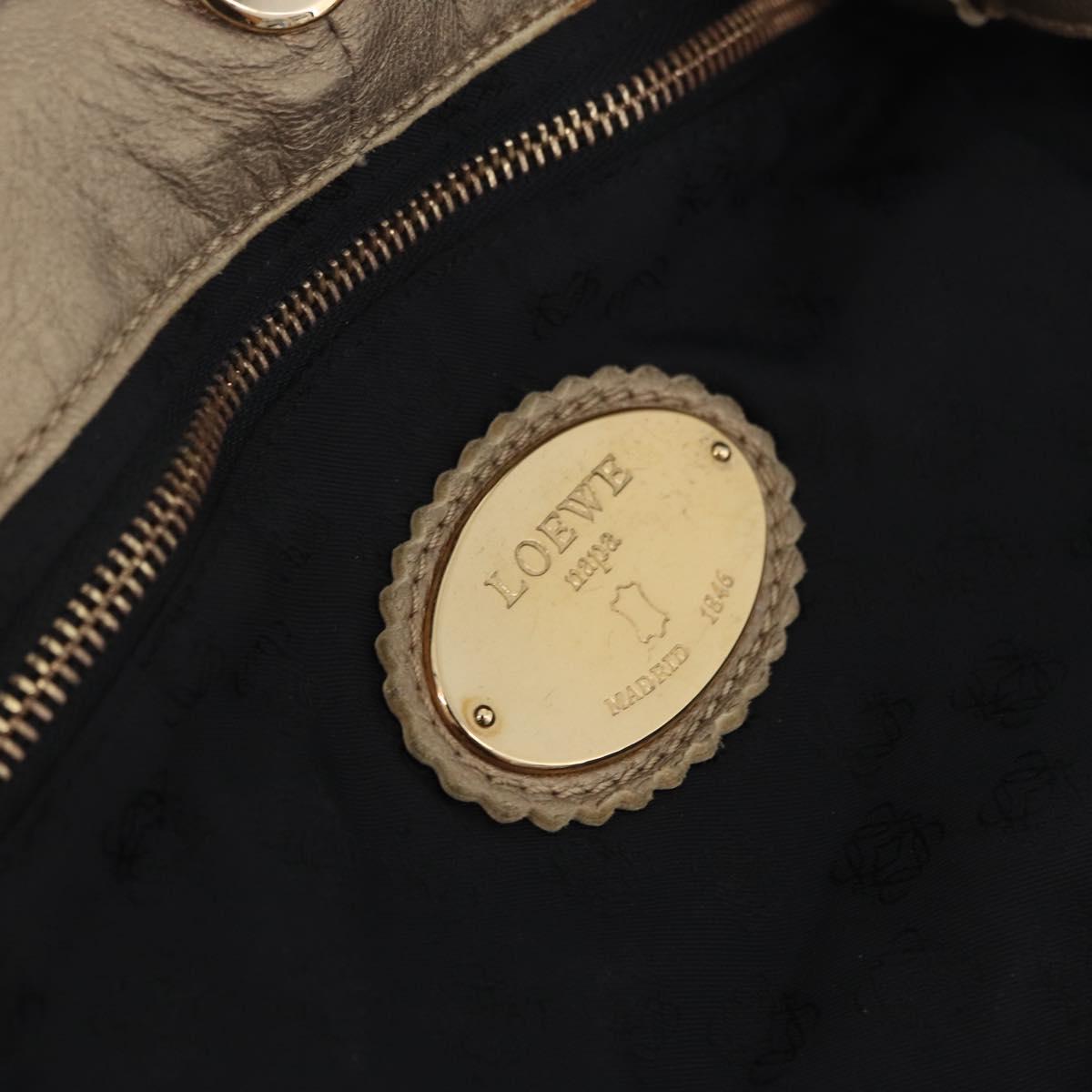 LOEWE Nappa Aire Hand Bag Leather Gold Auth 209882A